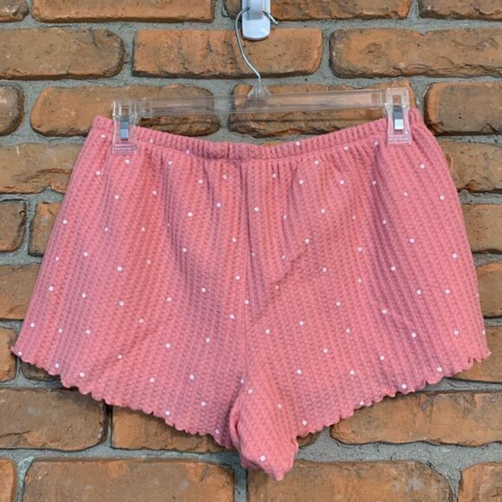 LC Lauren Conrad Intimates Polka Dot Waffle Knit Pink - Size XS Pajama Shorts - Picture 2 of 5
